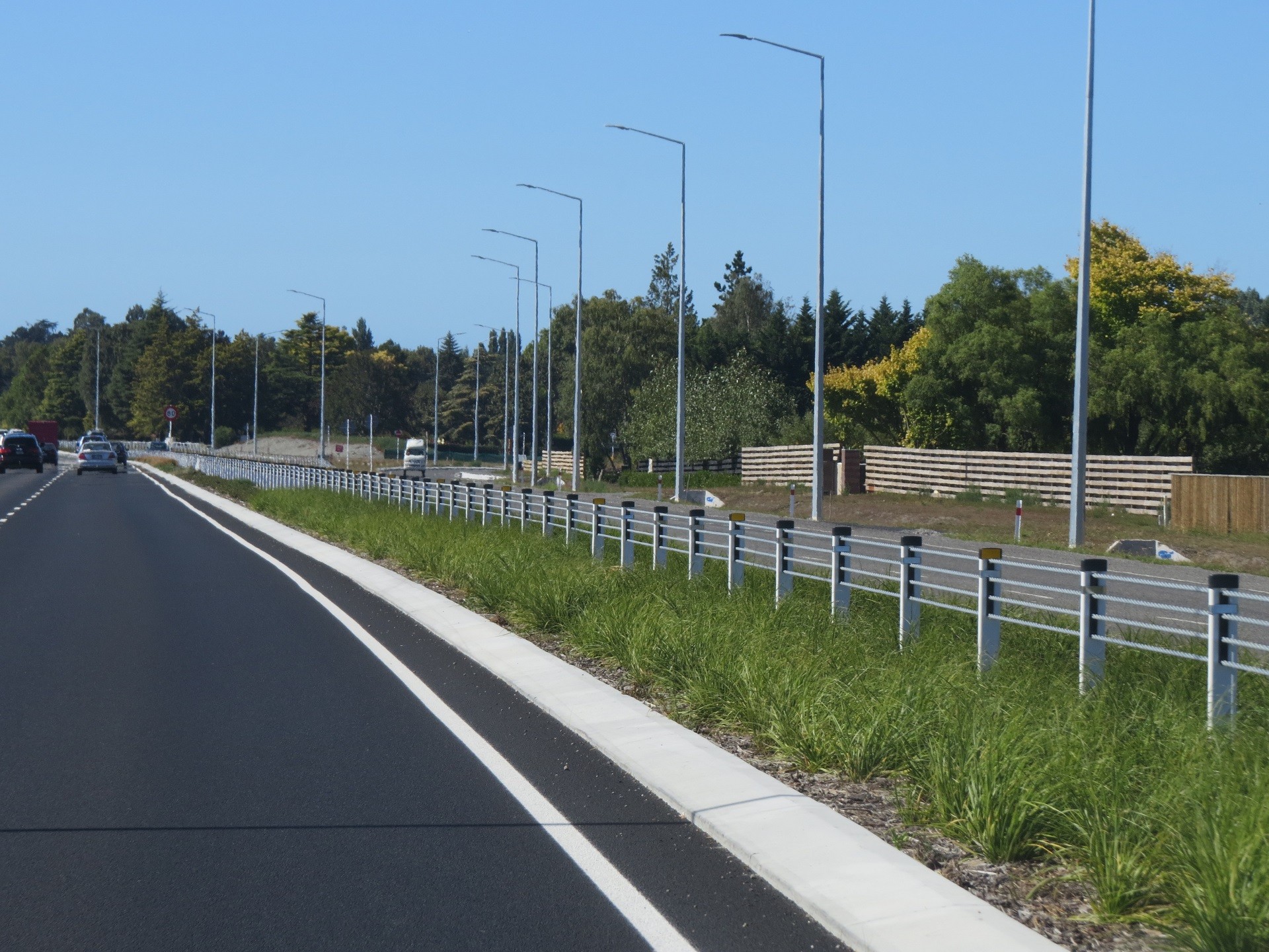 civil planting project on multi-lane road